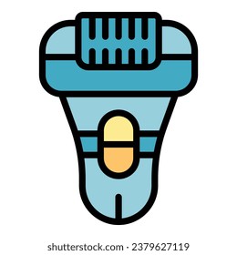 Epilator treatment icon outline vector. Skin hair. Beauty body color flat