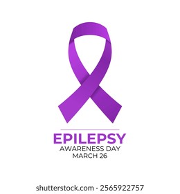 Epilepsy awareness is celebrated on multiple days and events. Purple Day commemorates epilepsy awareness and is celebrated annually on March 26. Vector illustration of background.