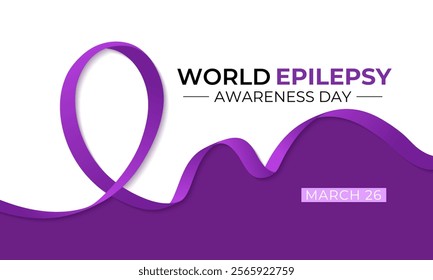 Epilepsy awareness is celebrated on multiple days and events. Purple Day commemorates epilepsy awareness and is celebrated annually on March 26. Vector illustration of background.