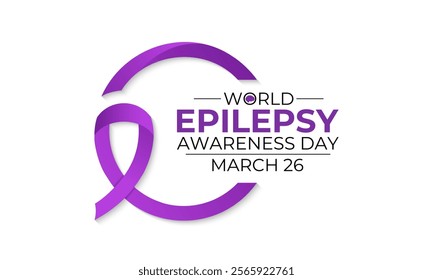 Epilepsy awareness is celebrated on multiple days and events. Purple Day commemorates epilepsy awareness and is celebrated annually on March 26. Vector illustration of background.