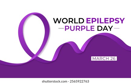 Epilepsy awareness is celebrated on multiple days and events. Purple Day commemorates epilepsy awareness and is celebrated annually on March 26. Vector illustration of background.