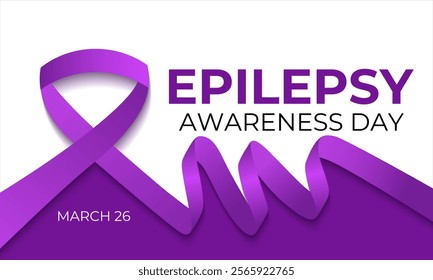 Epilepsy awareness is celebrated on multiple days and events. Purple Day commemorates epilepsy awareness and is celebrated annually on March 26. Vector illustration of background.