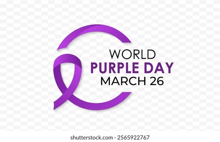 Epilepsy awareness is celebrated on multiple days and events. Purple Day commemorates epilepsy awareness and is celebrated annually on March 26. Vector illustration of background.