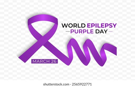 Epilepsy awareness is celebrated on multiple days and events. Purple Day commemorates epilepsy awareness and is celebrated annually on March 26. Vector illustration of background.