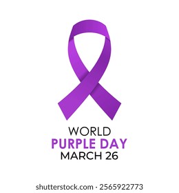 Epilepsy awareness is celebrated on multiple days and events. Purple Day commemorates epilepsy awareness and is celebrated annually on March 26. Vector illustration of background.