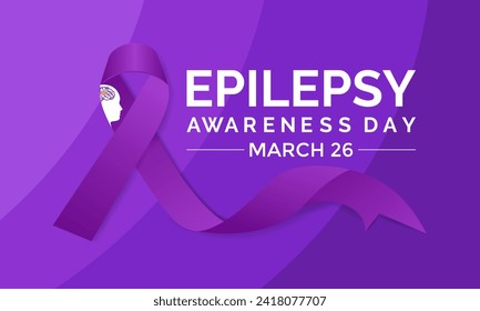 Epilepsy awareness day each year on March 26th. Greeting card, poster, flyer and Banner, background design.