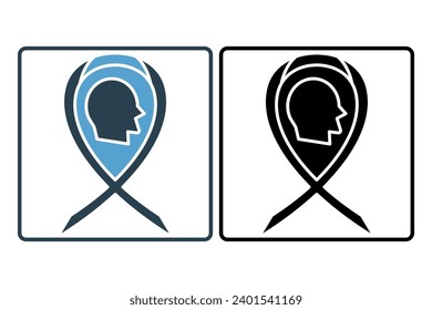 epilepsy awareness icon. icon related to disability and disability symbol . solid icon style. Simple vector design editable