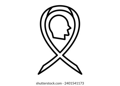 epilepsy awareness icon. icon related to disability and disability symbol . line icon style. Simple vector design editable