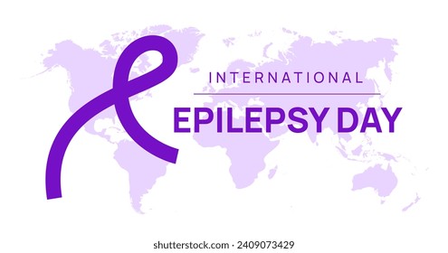 Monat der Epilepsie-Bewusstseinsbildung. Internationaler Tag der Epilepsie mit violettem Band. Weltepilepsie-Tag. Purpur-Tag