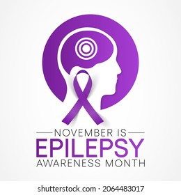 Epilepsy awareness month is observed every year in November, is a central nervous system (neurological) disorder in which brain activity becomes abnormal. vector illustration