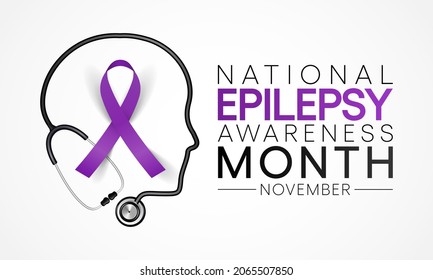 Epilepsy awareness month is observed every year in November, is a central nervous system (neurological) disorder in which brain activity becomes abnormal. vector illustration