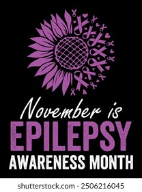 Epilepsy awareness month is observed every year in November, is a central nervous system (neurological) disorder in which brain activity becomes abnormal. vector illustration