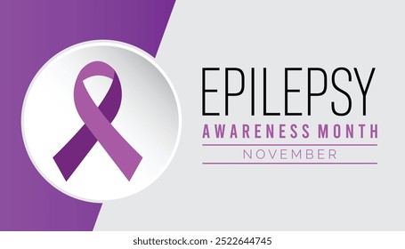 El mes de concienciación sobre la epilepsia se celebra todos los años en noviembre. Concepto de conciencia médica. fondo, cartel, diseño de Ilustración vectorial de Plantilla de Anuncio.