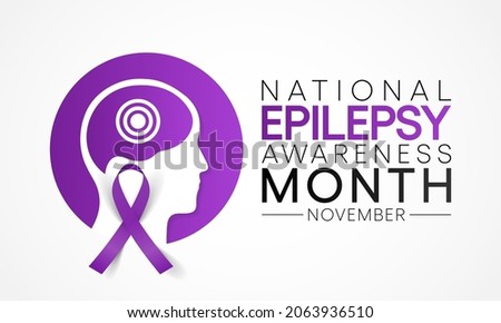 Epilepsy awareness month is observed every year in November, is a central nervous system (neurological) disorder in which brain activity becomes abnormal. vector illustration Imagine de stoc © 