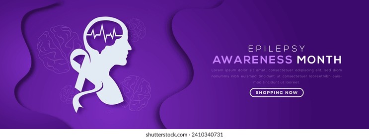 Epilepsy Awareness Month Paper cut style Vector Design Illustration for Background, Poster, Banner, Advertising, Greeting Card