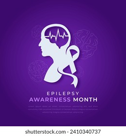 Epilepsy Awareness Month Paper cut style Vector Design Illustration for Background, Poster, Banner, Advertising, Greeting Card