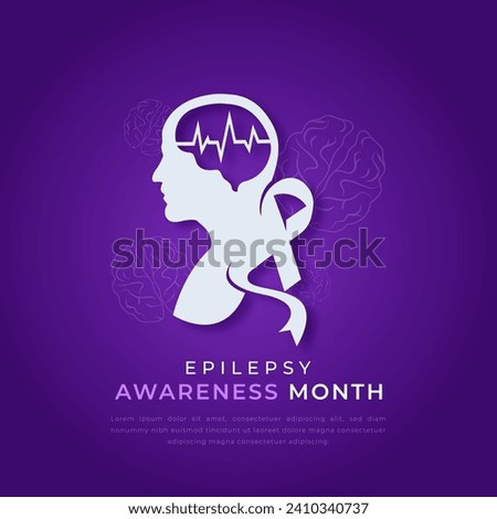 Epilepsy Awareness Month Paper cut style Vector Design Illustration for Background, Poster, Banner, Advertising, Greeting Card Imagine de stoc © 