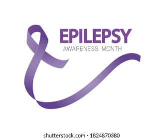 Epilepsy awareness month ribbon vector.