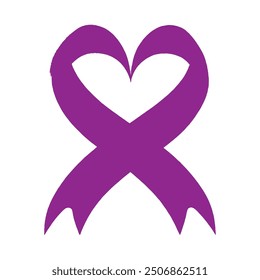 Epilepsy awareness purple Ribbon illustration Vector design to celebrate Epilepsy awareness month in November.