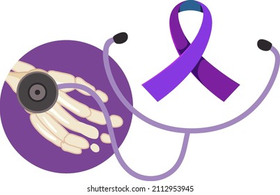 Epilepsy Awareness Ribbon Isolated Illustration