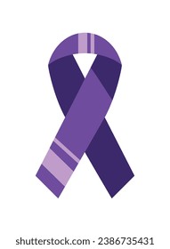 epilepsy day purple ribbon isolated