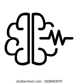 Epilepsy Disease Outline Icon. Brain, Sick, Neurology
