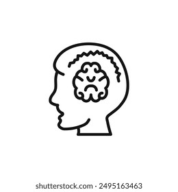 Epilepsy icon outline collection in black and on white background