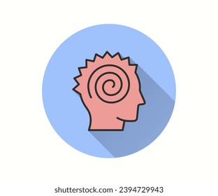 Epilepsy icon. Simple illustration with long shadow for graphic and web design.