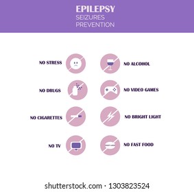 epilepsy seizures prevention. Conceptual vector illustration. Human diseases.