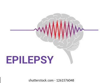Epilepsy vector icon isolated on a white background.
