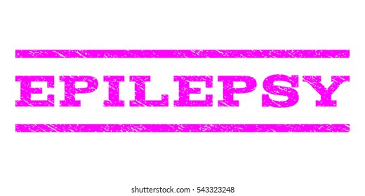 Epilepsy watermark stamp. Text tag between horizontal parallel lines with grunge design style. Rubber seal stamp with unclean texture. Vector magenta color ink imprint on a white background.