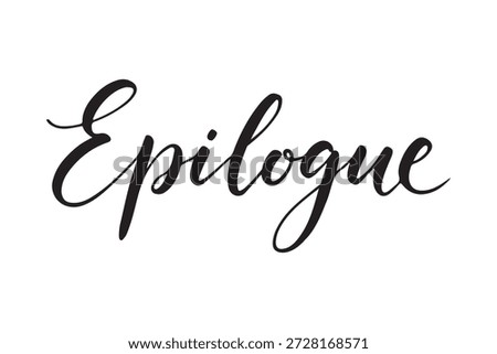 epilogue text lettering script calligraphy
