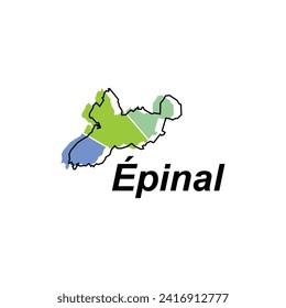 Epinal map. vector map of France capital Country colorful design, illustration design template on white background