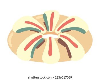 epiphany cake icon flat isolated