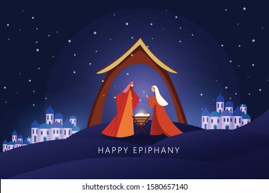 Epiphany is a Christian festival on the 6th of January poster banner card