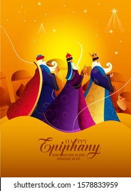 Epiphany Christian festival, with three kings