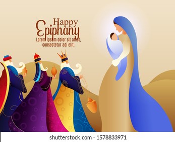 Epiphany Christian festival, with three kings