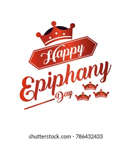 epiphany day. red color. Vector logo, emblems, text design. Usable for banners, greeting cards, gifts etc.