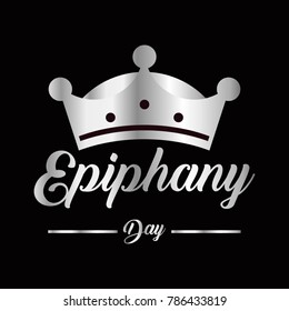 Epiphany day.silver color.Vector logo, emblems,Usable for banners, greeting cards, gifts etc.