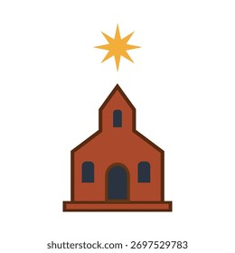 Epiphanie Festival Tempel, flacher Vektor auf weißem Hintergrund