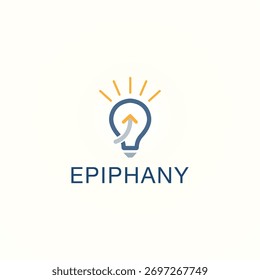 Epiphany Idea Light Bulb Logo with Upward Arrow