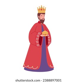 epiphany wise king caspar with gift illustration design