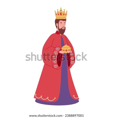epiphany wise king caspar with gift illustration design