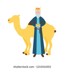 epiphany wise king with gift and camel