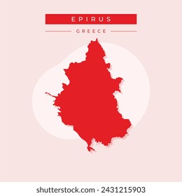 Región del Epiro (Grecia, República Helénica, Grecia) mapa ilustración vectorial, dibujo a mano alzada Epiro mapa