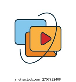 Icono de lista de episodios con fondo blanco Ilustración de stock de Vector