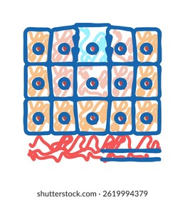epithelial tissue doodle icon sketch vector. epithelial tissue sign. isolated symbol illustration