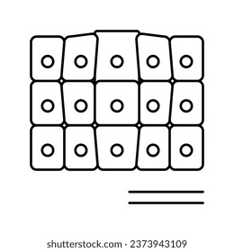 epithelial tissue line icon vector. epithelial tissue sign. isolated contour symbol black illustration