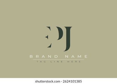 EPJ abstrato letra logotipo design. Este logotipo é desenhado por três letras abstratas.