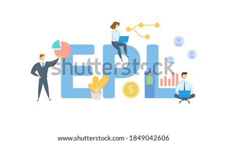 EPL, Employment Practices Liability. Concept with keywords, people and icons. Flat vector illustration. Isolated on white background.